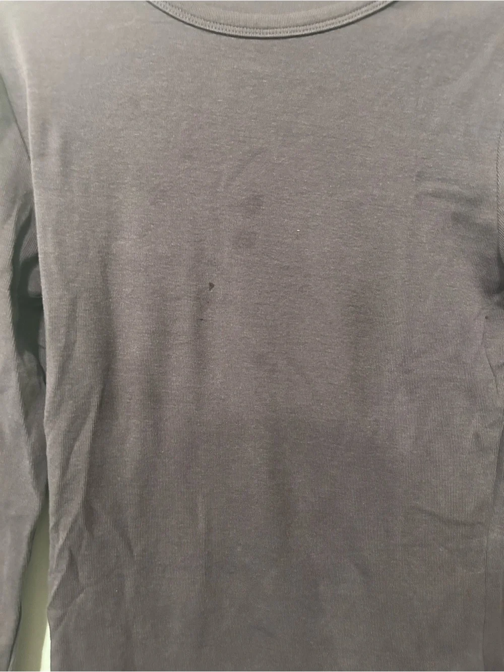 Bershka Long Sleeve Crew Neck Top in Deep Plum